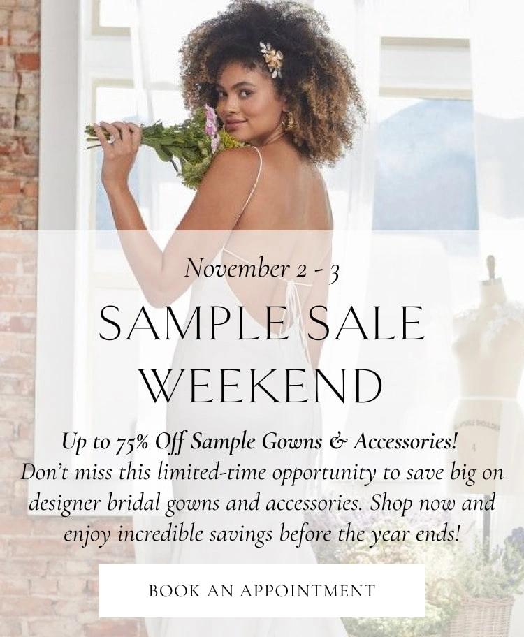 November 2024 sample sale banner. mobile image