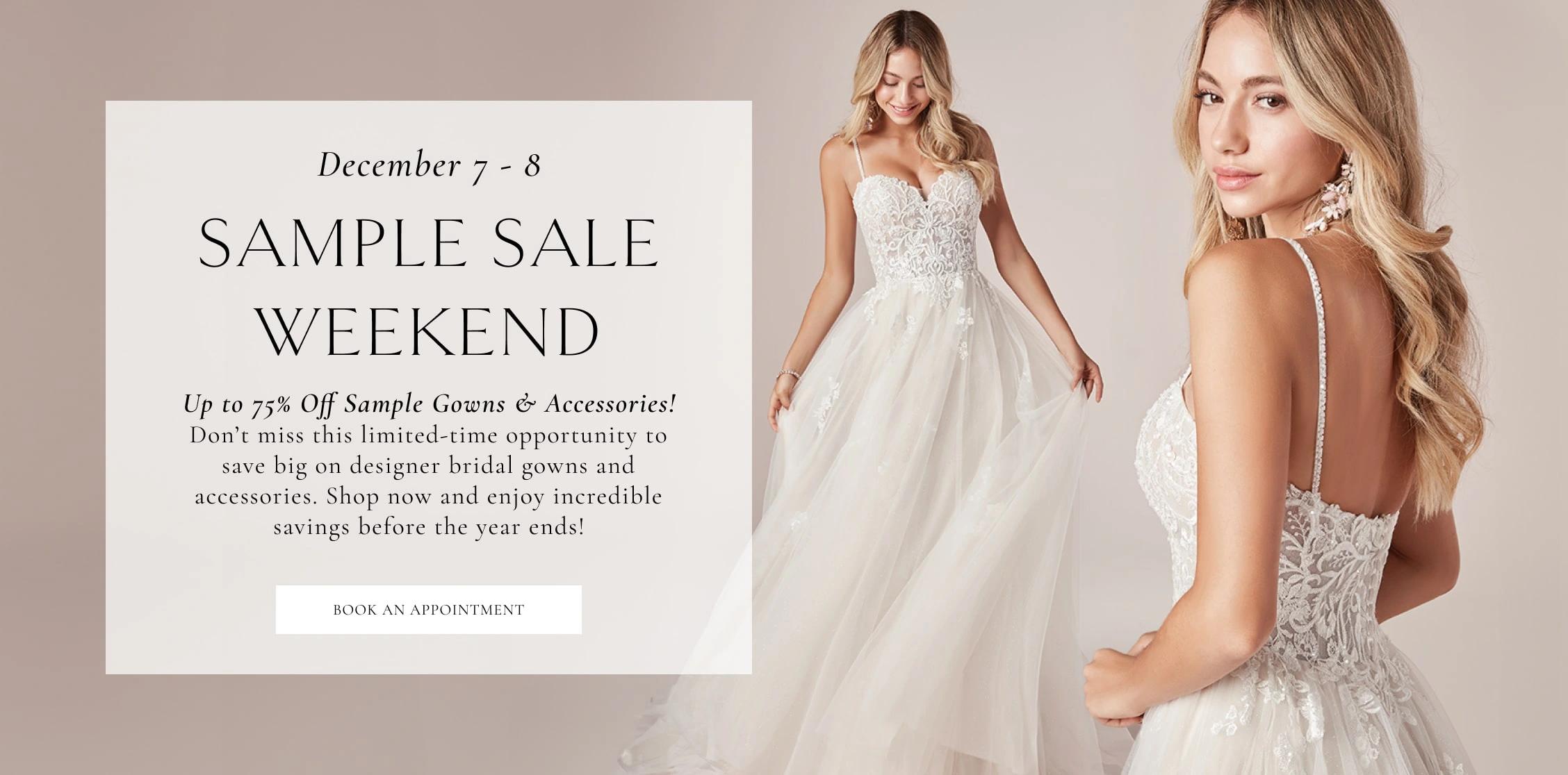 december 2024 sample sale weekend banner